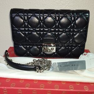 Miss Dior Black Quilted Bag with Silver Hardware